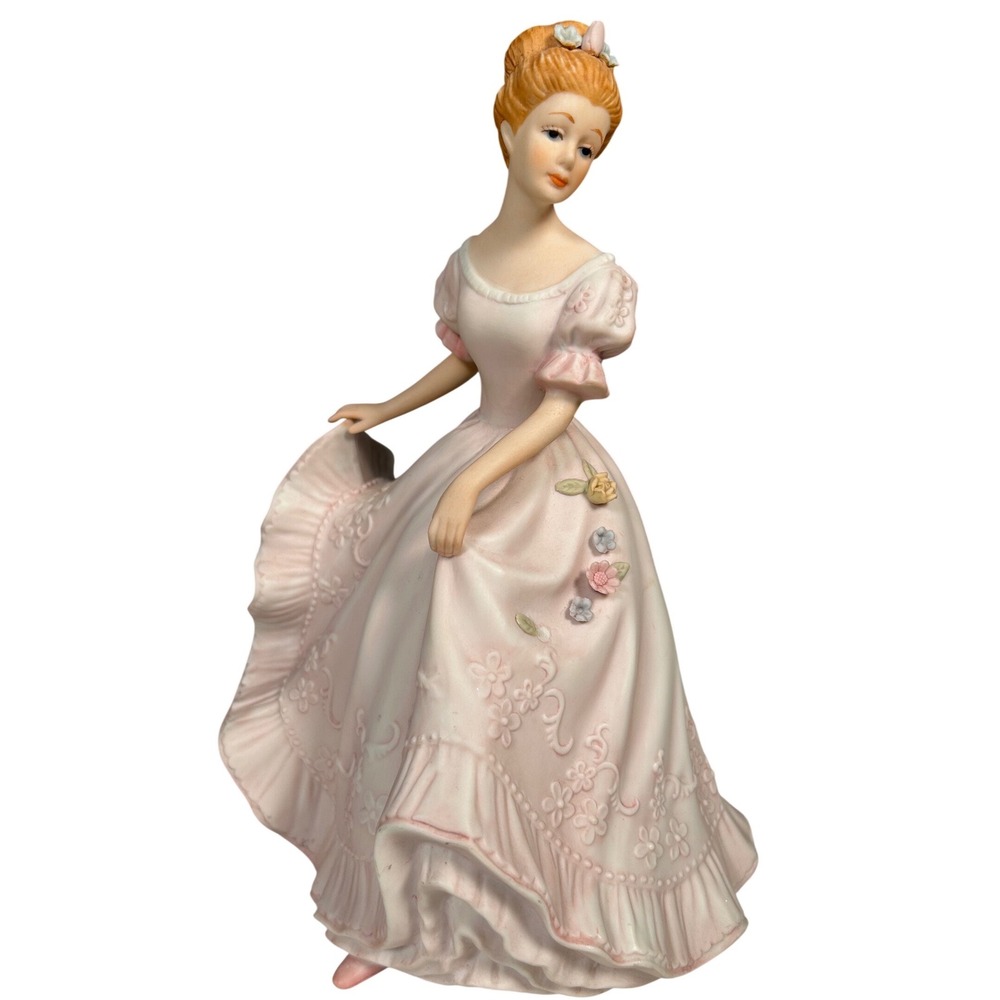 Homco Masterpiece Porcelain Lady Caroline Figurine Mizuno 1993 Pink Dress